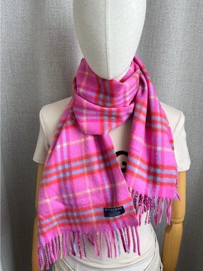Burberry 100% Cashmere Nova Check Pattern Scarf with Multicolor Check